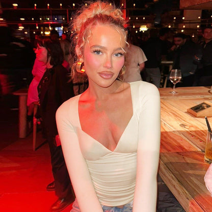 Longsleeve mit V-Ausschnitt